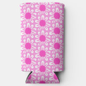 可愛い花柄の背景 スリム缶クーラー (正面)