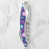 可愛い花柄の背景 ソムリエナイフ (裏面)