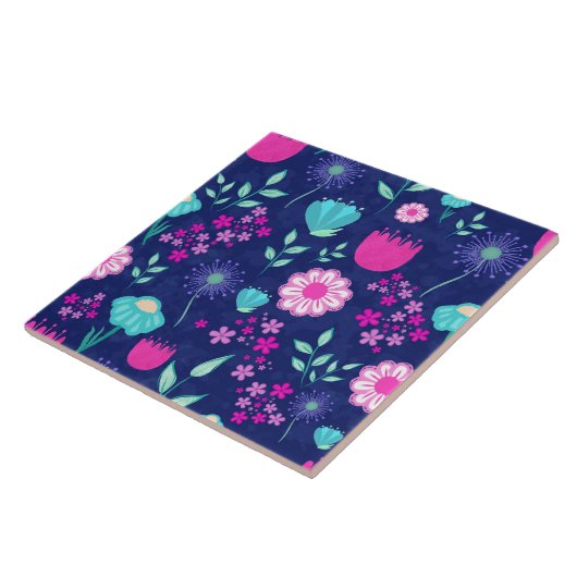 可愛い花柄の背景 タイル (側面)