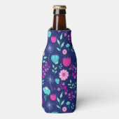 可愛い花柄の背景 ボトルクーラー (ボトル正面)