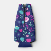 可愛い花柄の背景 ボトルクーラー (裏面)