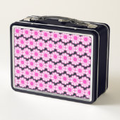 可愛い花柄の背景 メタルランチボックス (裏面)