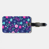 可愛い花柄の背景 ラゲッジタグ (裏面横)