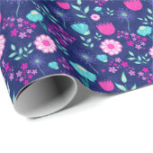 可愛い花柄の背景 ラッピングペーパー (ロールコーナー)