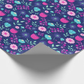 可愛い花柄の背景 ラッピングペーパー (角)