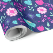 可愛い花柄の背景 ラッピングペーパー (ロールコーナー)
