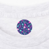 可愛い花柄の背景 ラベル (貼付)