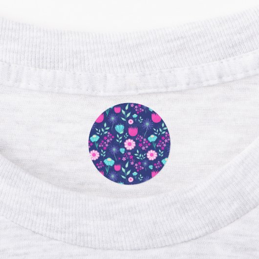 可愛い花柄の背景 ラベル (貼付)