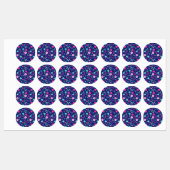 可愛い花柄の背景 ラベル (シート)