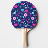 可愛い花柄の背景 卓球ラケット (裏面)