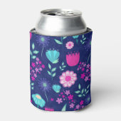 可愛い花柄の背景 缶クーラー (缶正面)