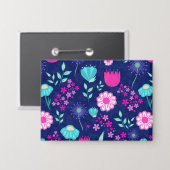 可愛い花柄の背景 缶バッジ (正面/裏面)