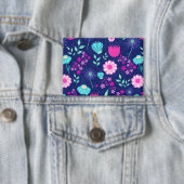 可愛い花柄の背景 缶バッジ (インサイチュ)