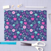 可愛い花柄の背景 薄葉紙 (クラフト)