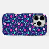 可愛い花柄の背景 Case-Mate iPhoneケース (裏面 (横))