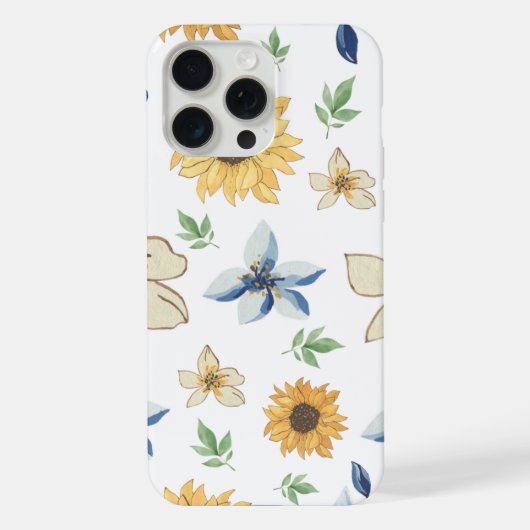 可愛い花柄のApple Iphone 15 Pro Maxケース iPhoneケース (裏面)