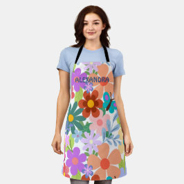 可愛い花柄 エプロン