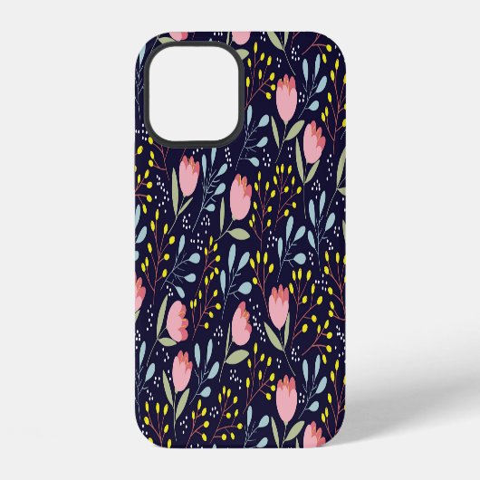 可愛い花柄: カラフルな花のパターン。 iPhoneケース (裏面)