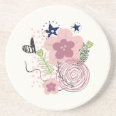 可愛い花柄 コースター (正面)