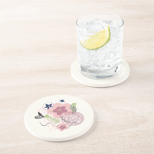 可愛い花柄 コースター (側面)