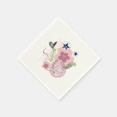 可愛い花柄 スタンダードカクテルナプキン (角)