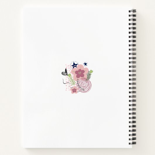 可愛い花柄 ノートブック (裏面)