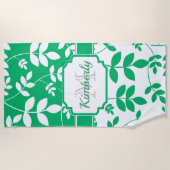 可愛い花柄 ビーチタオル (正面)