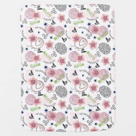 可愛い花柄 ベビー ブランケット