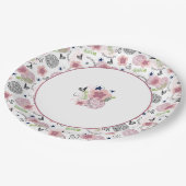 可愛い花柄 ペーパープレート (アングル)