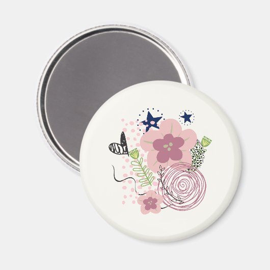 可愛い花柄 マグネット (正面/裏面)