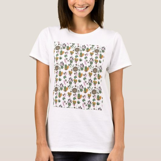可愛い花柄 Tシャツ (正面)