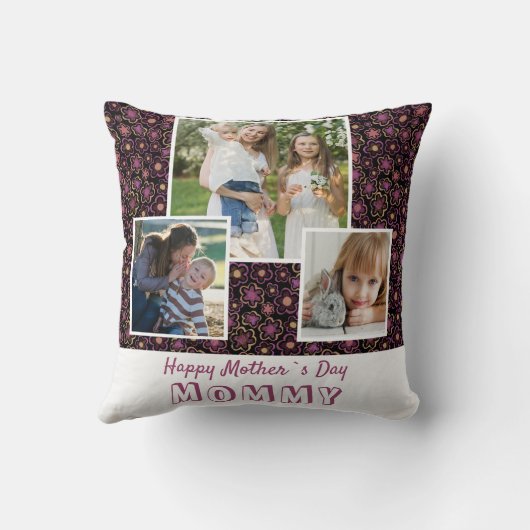 可愛い花母の日の形見3写真 クッション (裏面)