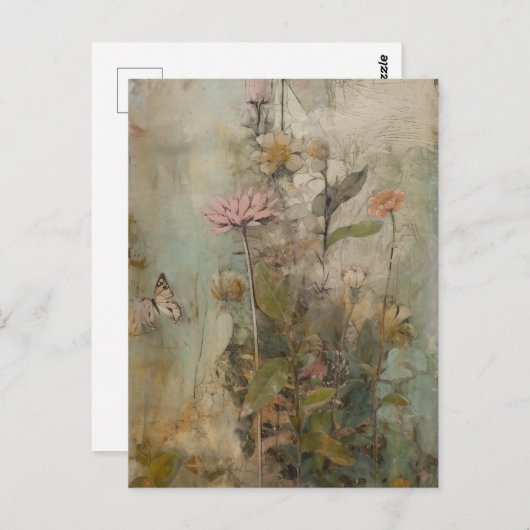 可愛い花襟 ポストカード (正面/裏面)