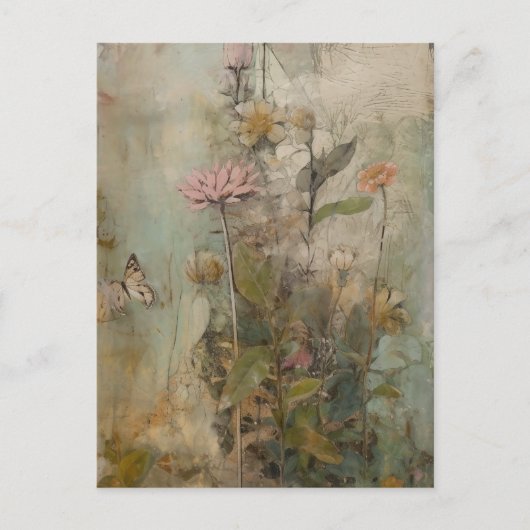 可愛い花襟 ポストカード (正面)