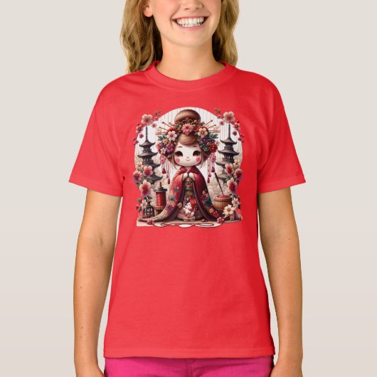 可愛い芸者シーン Tシャツ (正面)