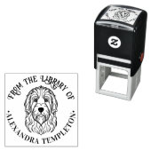可愛い英語シェプドッグ図書館蔵書名 セルフインキングスタンプ (インサイチュ)