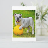 可愛い英語ブルドッグバスケットボールブルドッグラバーギフト 出欠カード (スタンド正面)