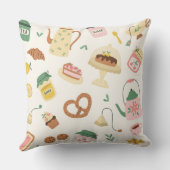 可愛い茶パーティー枕、ヴィンテージキッチンデコールケーキ クッション (裏面)