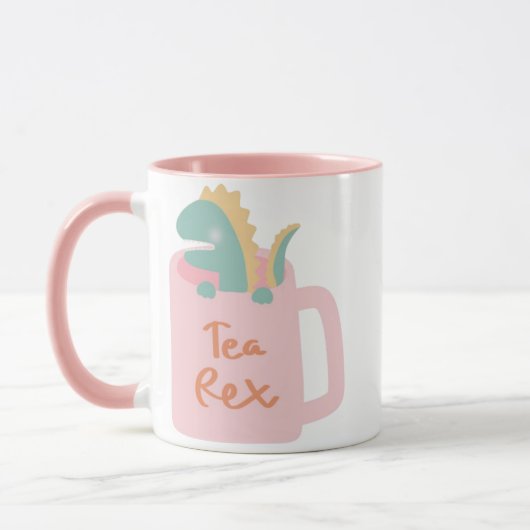 可愛い茶レックス恐竜 マグカップ (左)