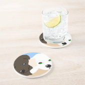 可愛い茶色と白いラブラドールの子犬のアートギフト コースター (側面)