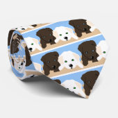 可愛い茶色と白いラブラドールの子犬のアートギフト ネクタイ (ロール)