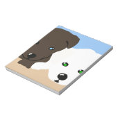 可愛い茶色と白いラブラドールの子犬のアートギフト ノートパッド (回転)