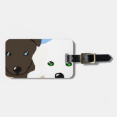 可愛い茶色と白いラブラドールの子犬のアートギフト ラゲッジタグ (正面横)