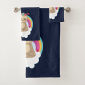 可愛い茶色のめい想ナマケモノ バスタオルセット (インサイチュ)