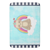 可愛い茶色のめい想ナマケモノ バスマット (正面縦)