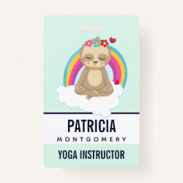 可愛い茶色のめい想ナマケモノ バッジ