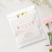 可愛い茶色のギンガムノート赤ちゃんシャワー フェイバーバッグ (封をした状態)