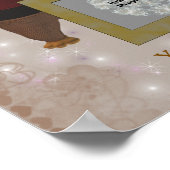 可愛い茶色のクマのフレームパーソナライズされた写真 ポスター (角)