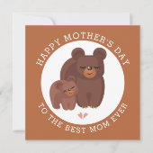 可愛い茶色のクマの母とベビーマザーズの日 シーズンカード (正面)