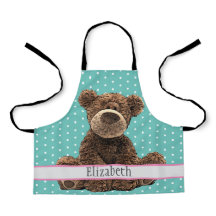 可愛い茶色のクマ名キッズアニマルパターンブルー